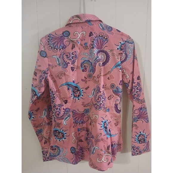Bamboo Traders Paisley Hippie Psychedelic Long Sleeve Button Shirt Womens Medium - Picture 2 of 4